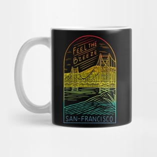 The San Francisco Bridge - California Art - Golden Gate Bridge Line Art Mug